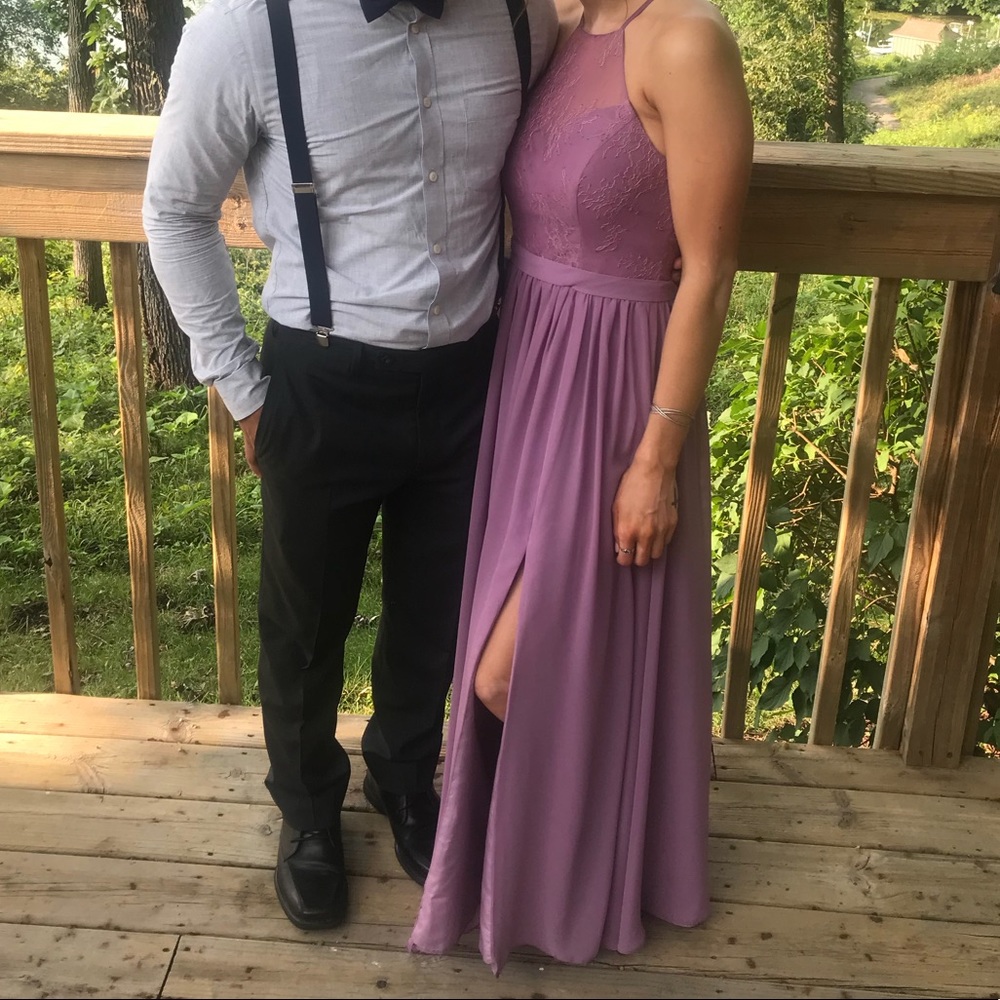 Bridesmaid high-neck line dress